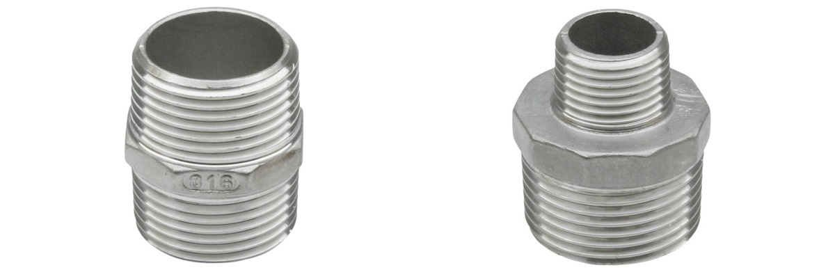 Edelstahl Gewindefittings - Edelstahl Doppelnippel und Reduziernippel