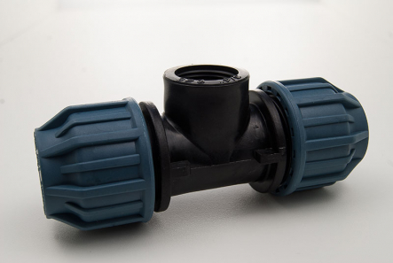 PE T-Piece Female Thread (Coupling x Female Thread x Coupling) - 25mm x 1 Inch x 25mm / PN16