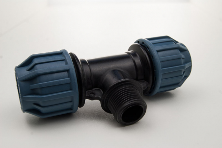 PE T-Piece Male Thread (Coupling x Male Thread x Coupling) - 50mm x 1 1/2 Inch x 50mm / PN16