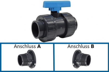 PVC Kugelhahn Aussengewinde x Aussengewinde