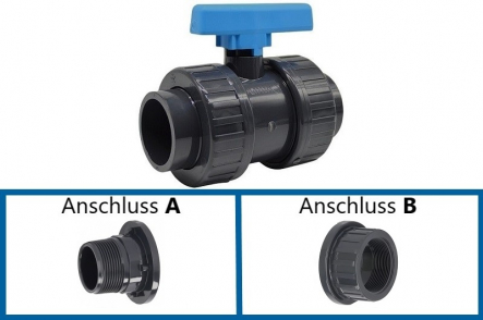 PVC Kugelhahn Aussengewinde x Innengewinde