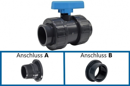 PVC Kugelhahn Aussengewinde x Klebemuffe