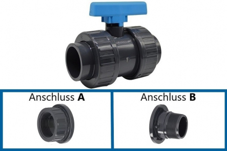 PVC Kugelhahn Innengewinde x Aussengewinde