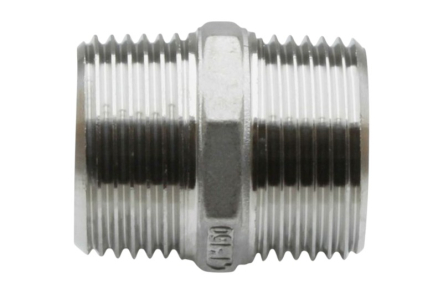 Preview: Edelstahl Doppelnippel Aussengewinde x Aussengewinde