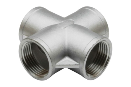 Preview: Edelstahl Kreuzstück 4fach Innengewinde