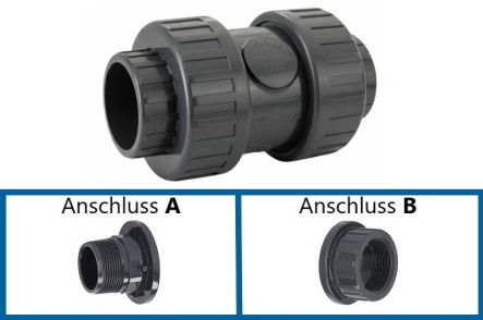 PVC Ruckschlagventil Plimat Grau