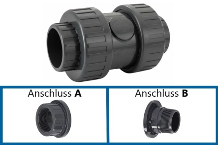 PVC Ruckschlagventil Plimat Grau