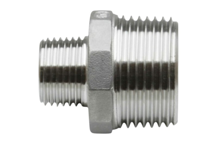 Preview: Edelstahl V4A Reduziernippel 2fach Aussengewinde