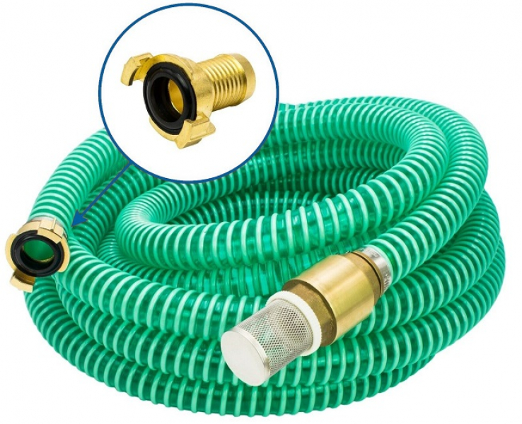 Langlebig Saugschlauch mit Anschlüssen Sauggarnitur 22 mm mit Fußventil Sieb 