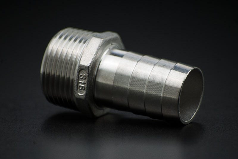 Stainless Steel Hose Nozzle - 3/4 Inch x 19mm / Male Thread x Hose Nozzle