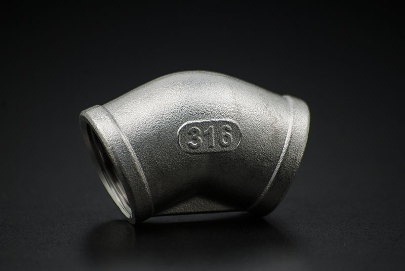Stainless Steel Elbow 45 Degree - 1/2 Inch / Female Thread x Female Thread