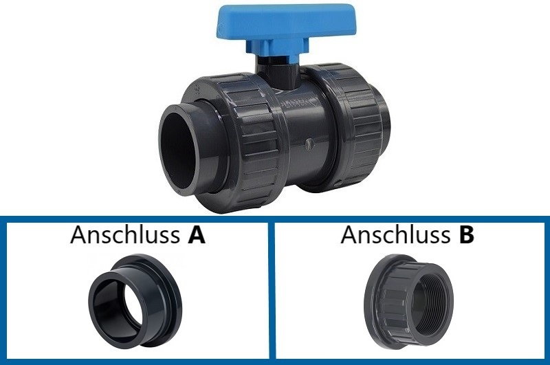 PVC Kugelhahn Klebemuffe x Innengewinde