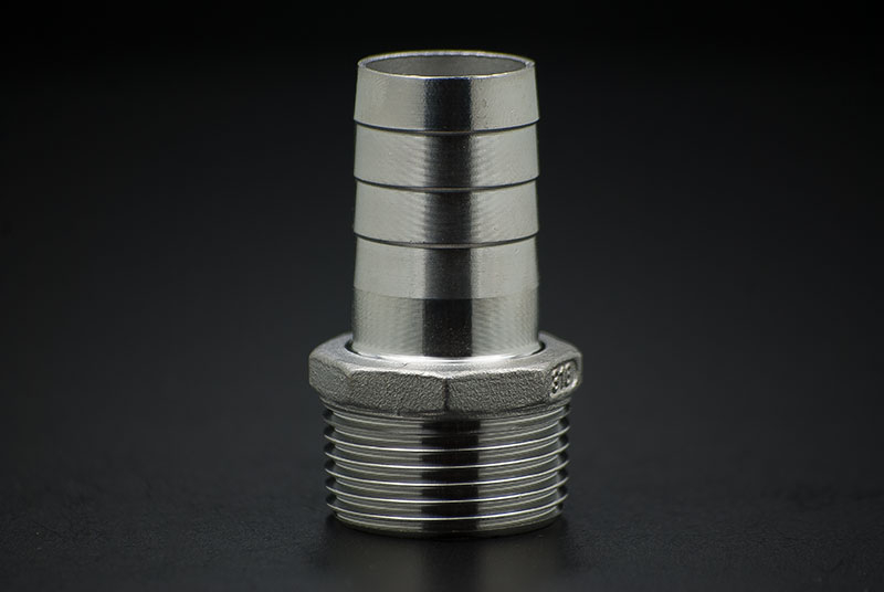 Stainless Steel Hose Nozzle - 3/4 Inch x 19mm / Male Thread x Hose Nozzle