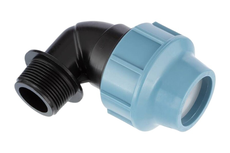 PP Winkel 90 Grad mit Aussengewinde